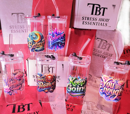 TBT Stress Away Essentials 13oz Tumbler Spirit Pick Glass Edition High Demand Limited Time Portal Price and Inventory.